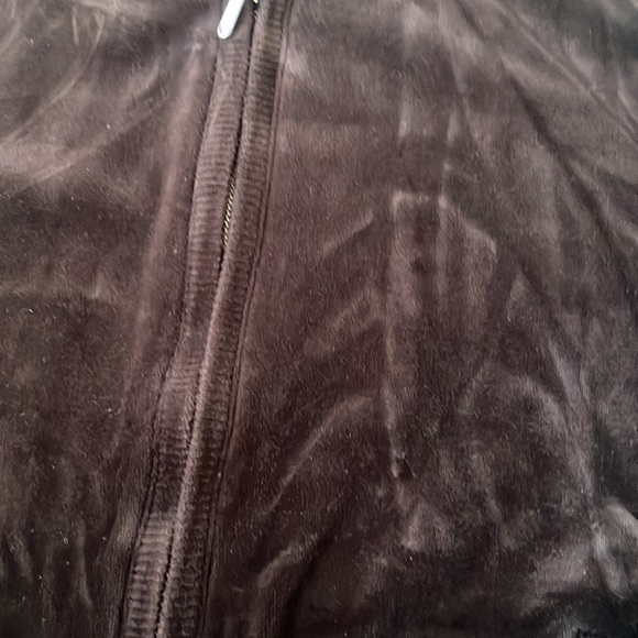 + JONES NEW YORK + Velour Dark Brown Hoodie - Picture 5 of 8